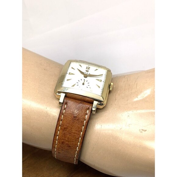 Rolex Precision 4645 Watch Vintage Swiss Automatic 14k Gold Case White Dial 31mm - Picture 5 of 16